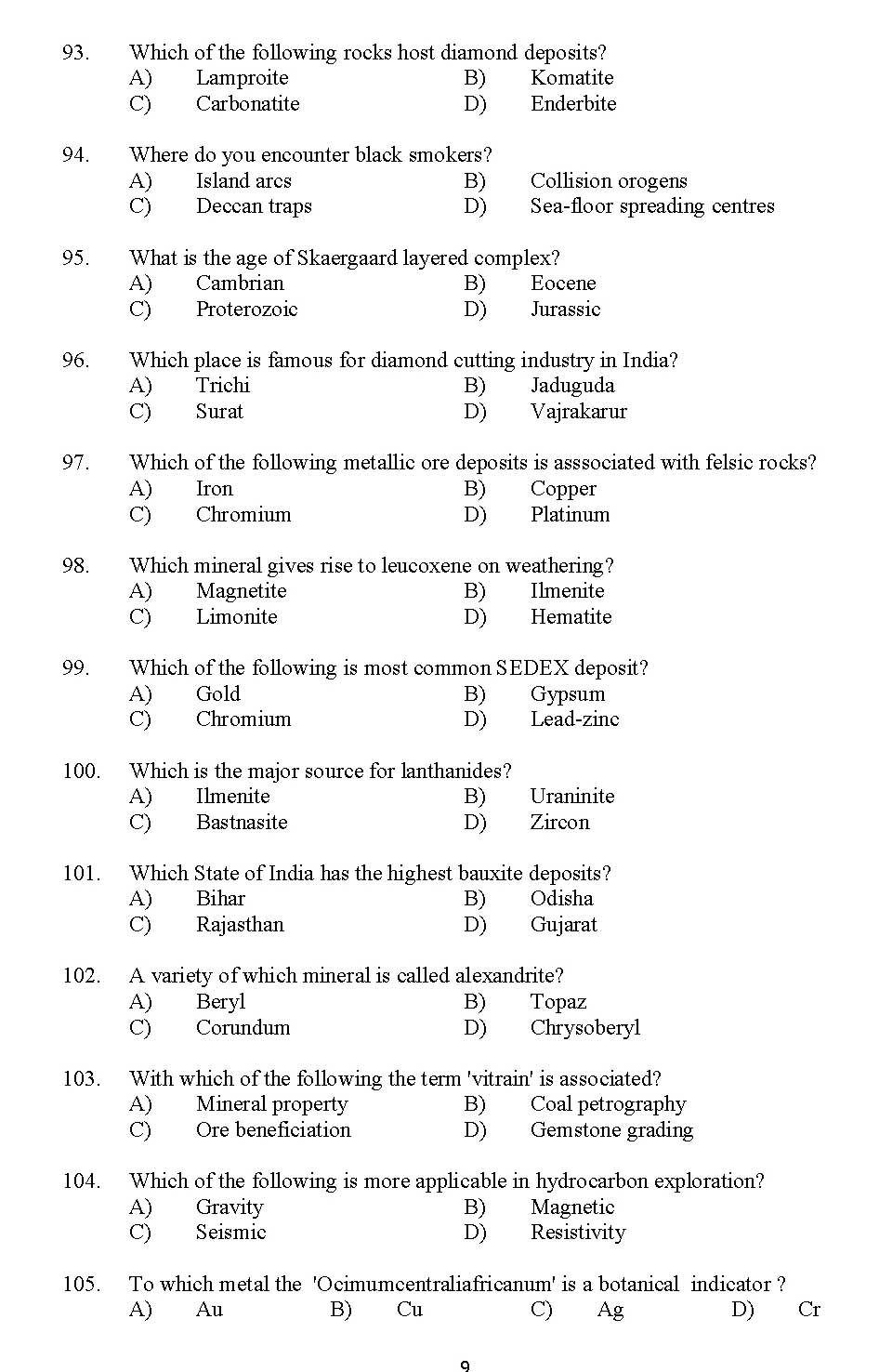 Kerala SET Geography Exam 2013 Question Code 13611 9