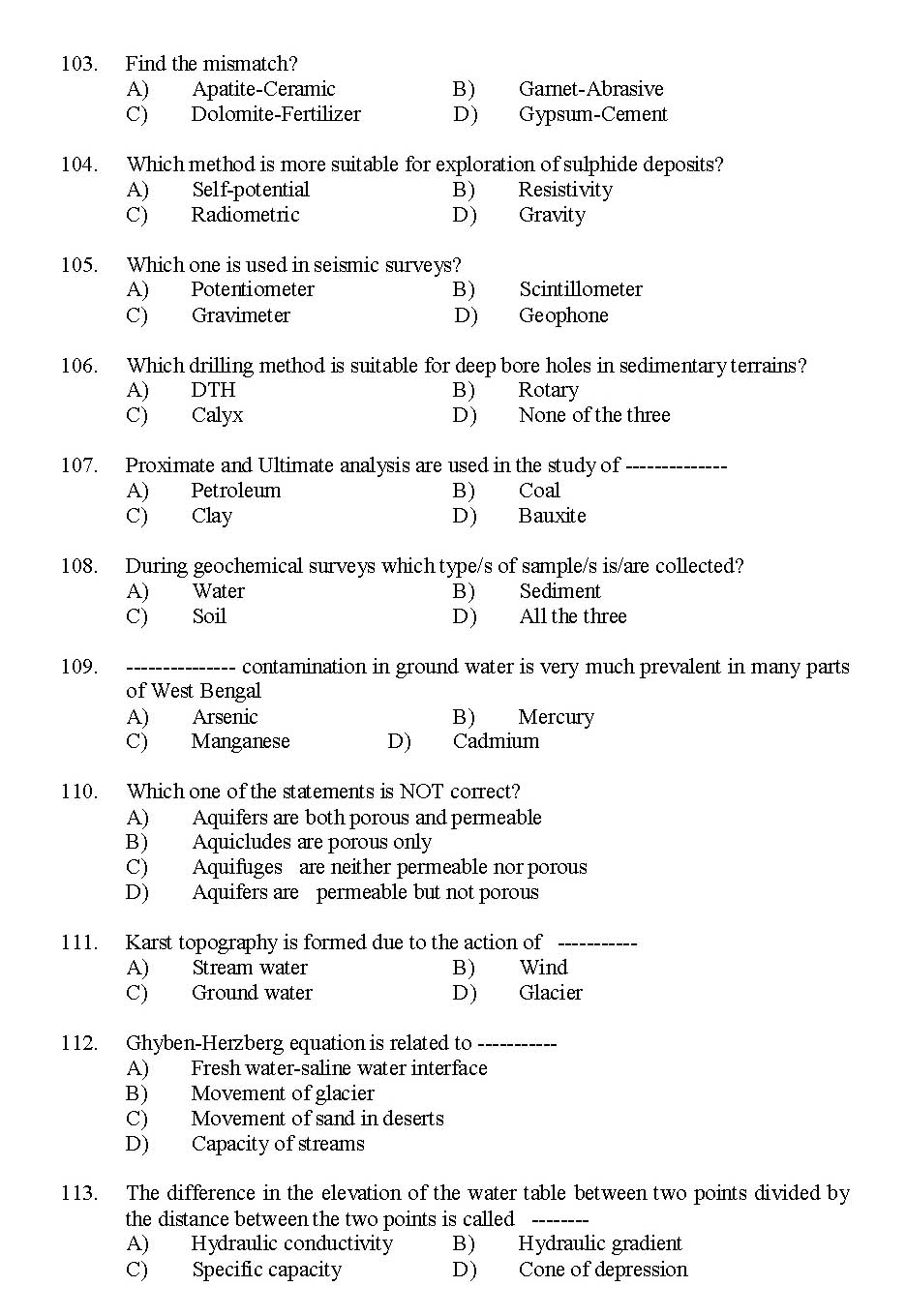 Kerala SET Geography Exam 2014 Question Code 14211 10
