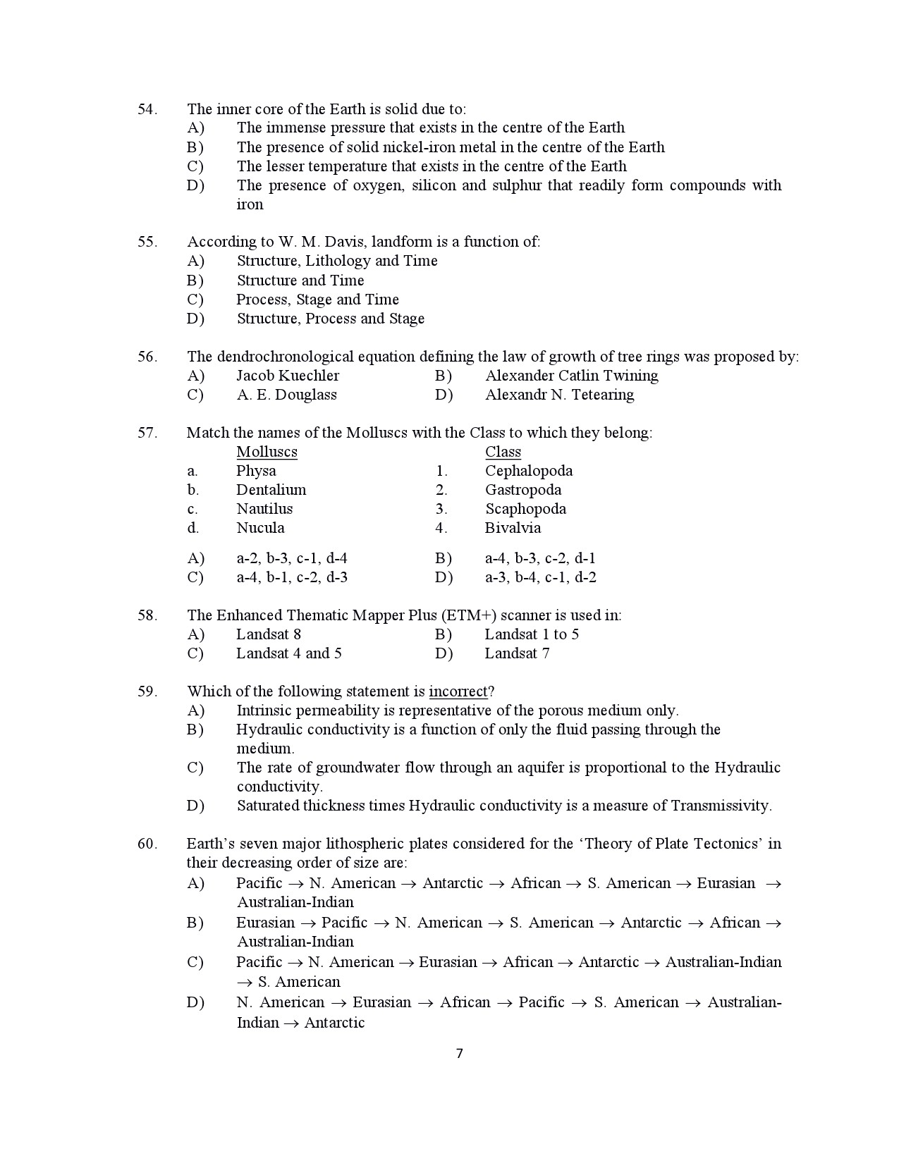 Kerala SET Geology Exam Question Paper July 2021 7