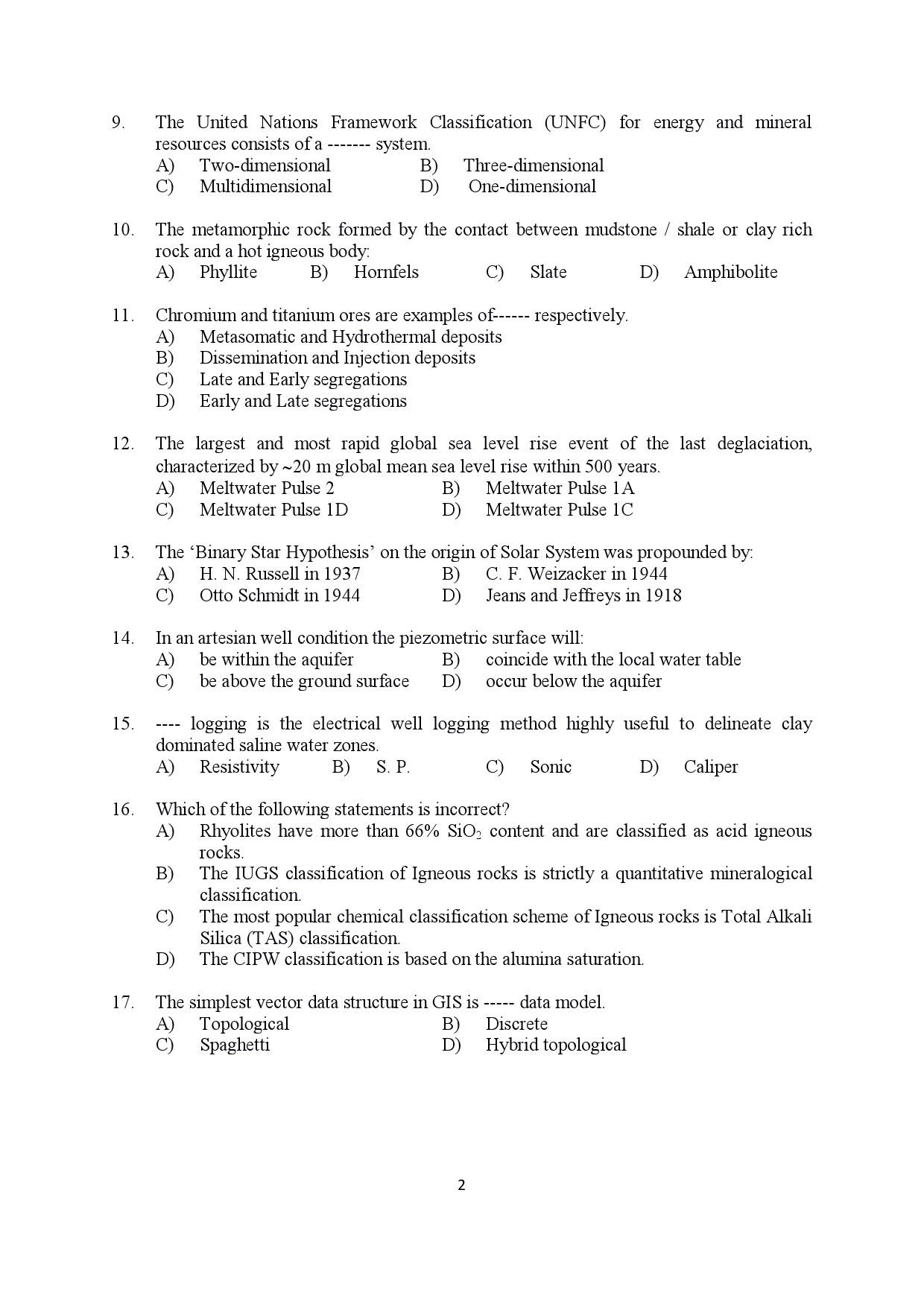 Kerala SET Geology Exam Question Paper July 2022 2