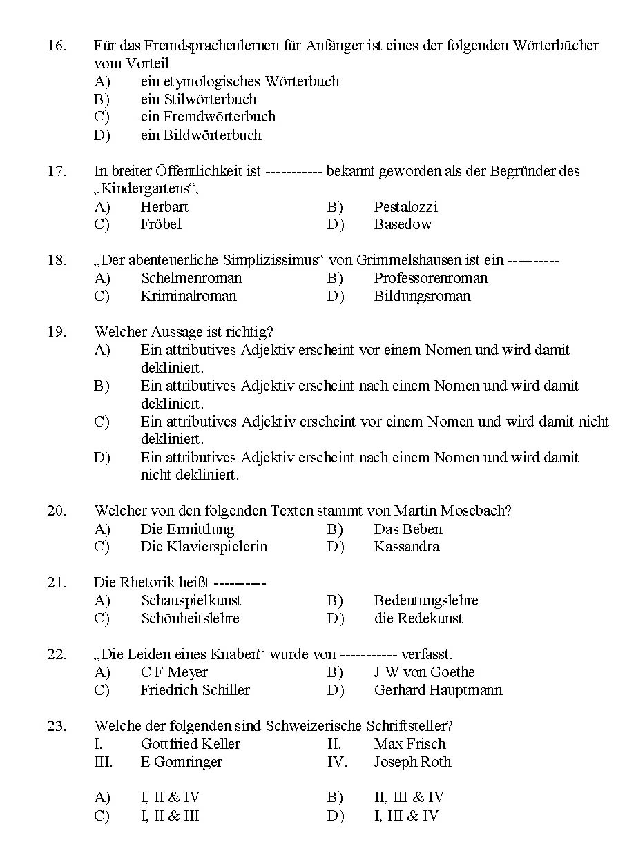 Kerala SET German Exam 2014 Question Code 14212 3