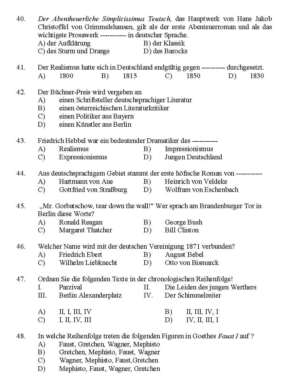 Kerala SET German Exam 2014 Question Code 14212 6