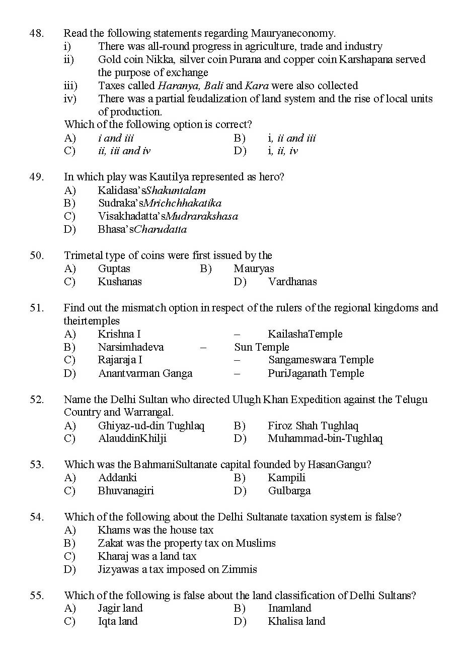 Kerala SET History Exam 2014 Question Code 14214 6
