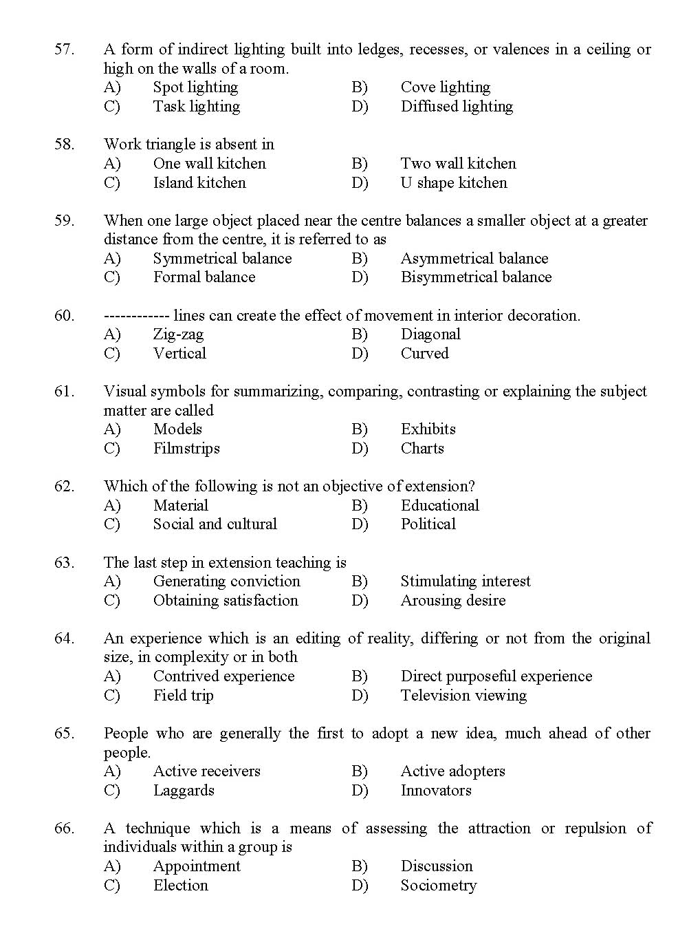 Kerala SET Home Science Exam 2012 Question Code 12915 6