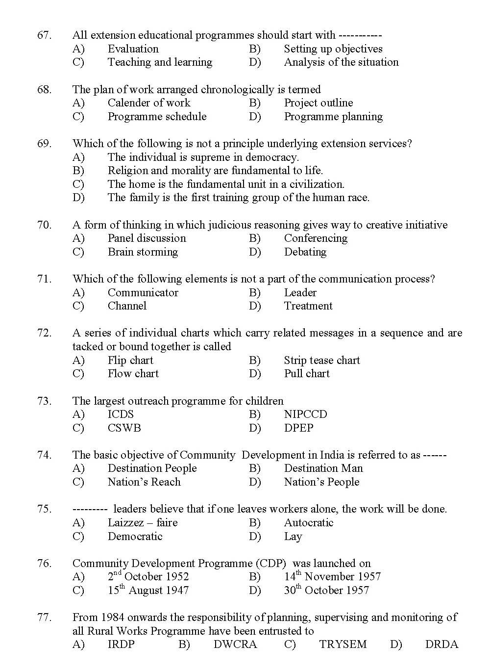 Kerala SET Home Science Exam 2012 Question Code 12915 7
