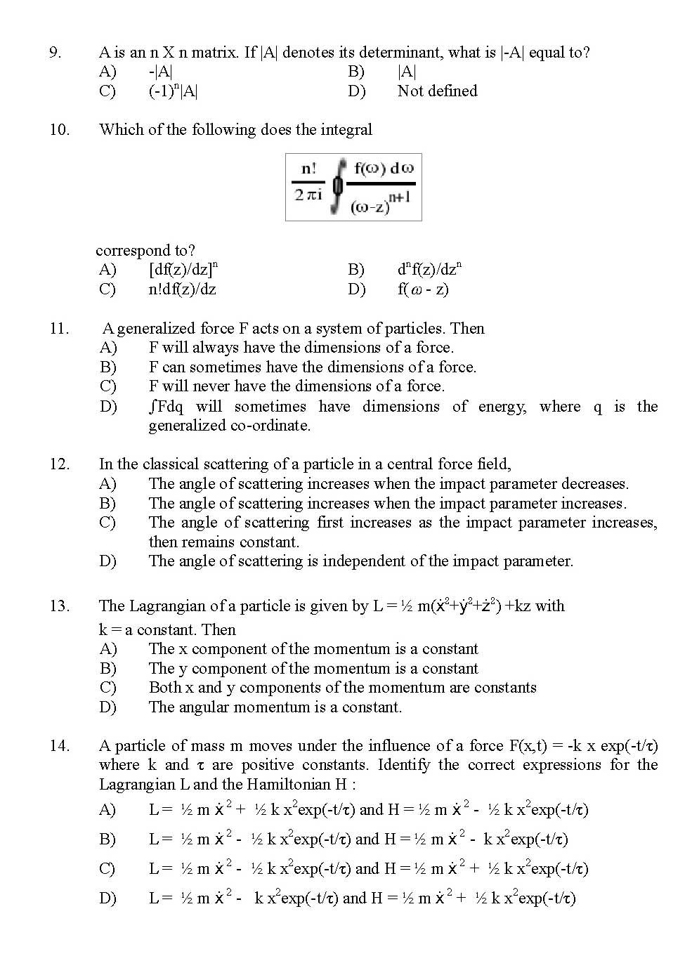 Kerala SET Physics Exam 2012 Question Code 12924 2