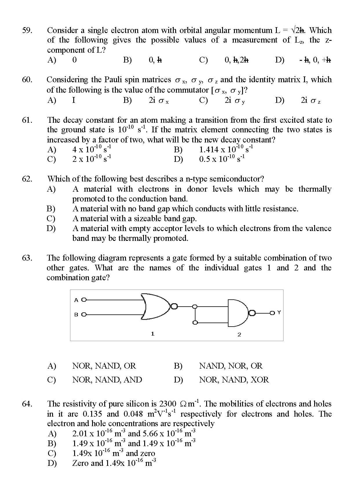 Kerala SET Physics Exam 2012 Question Code 12924 9