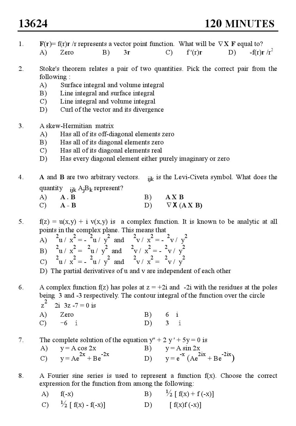Kerala SET Physics Exam 2013 Question Code 13624 1