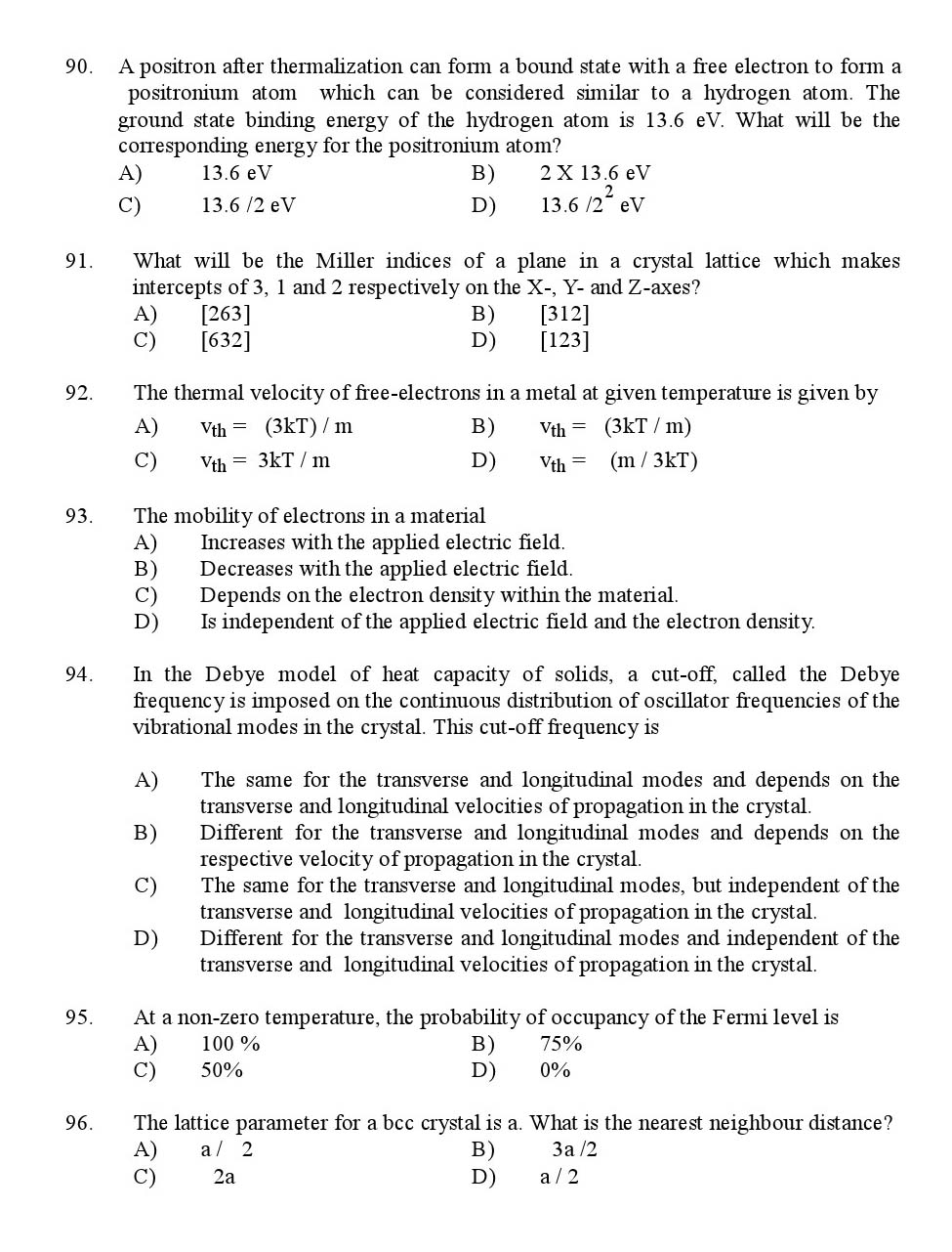 Kerala SET Physics Exam 2013 Question Code 13624 14