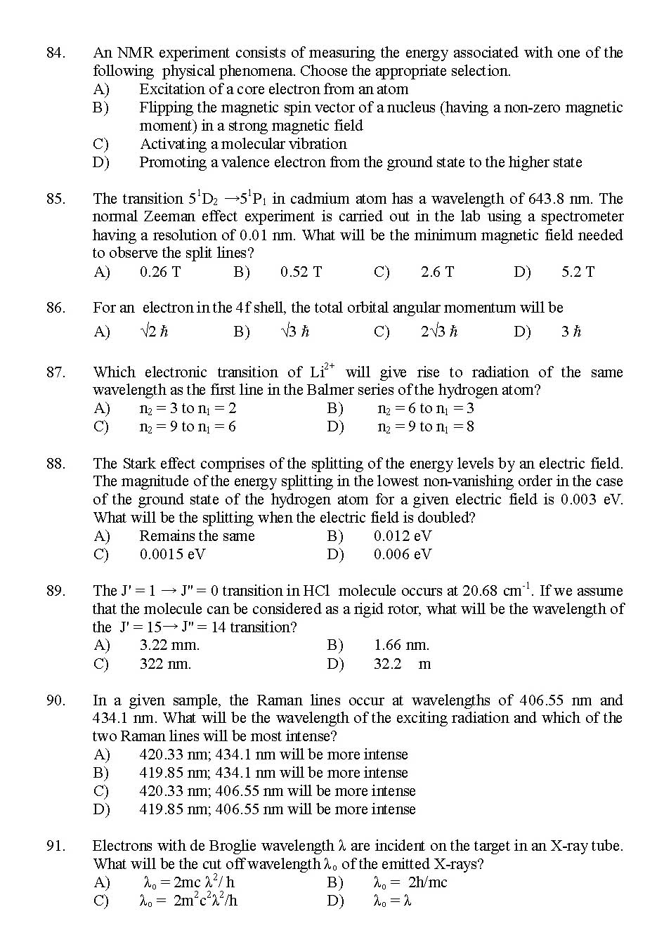 Kerala SET Physics Exam 2014 Question Code 14224 14