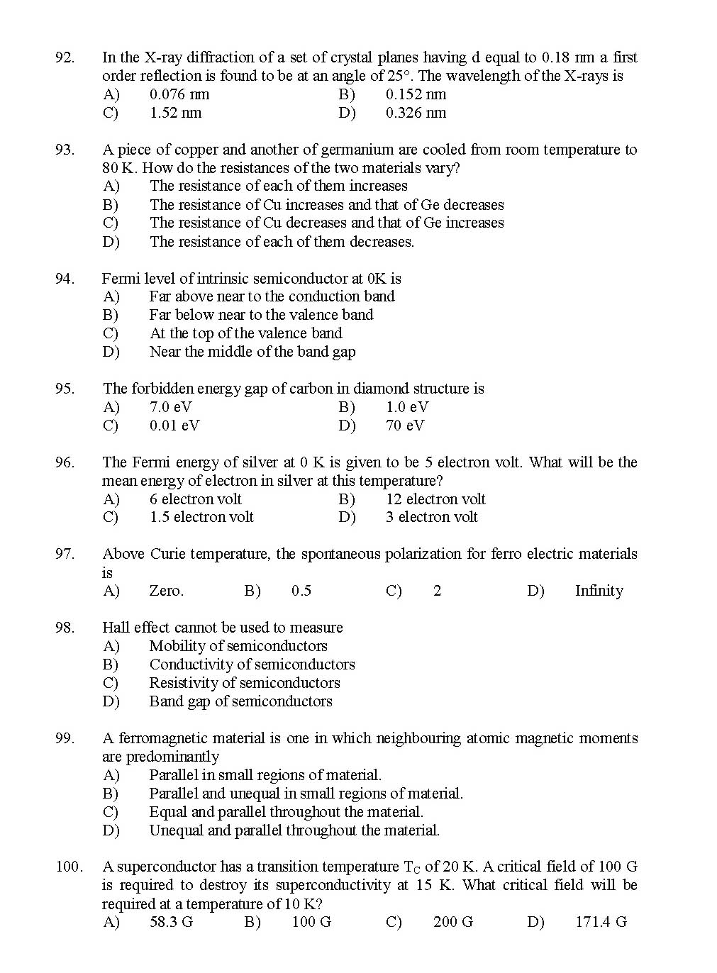 Kerala SET Physics Exam 2014 Question Code 14224 15