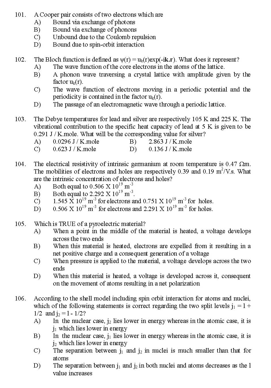 Kerala SET Physics Exam 2014 Question Code 14224 16