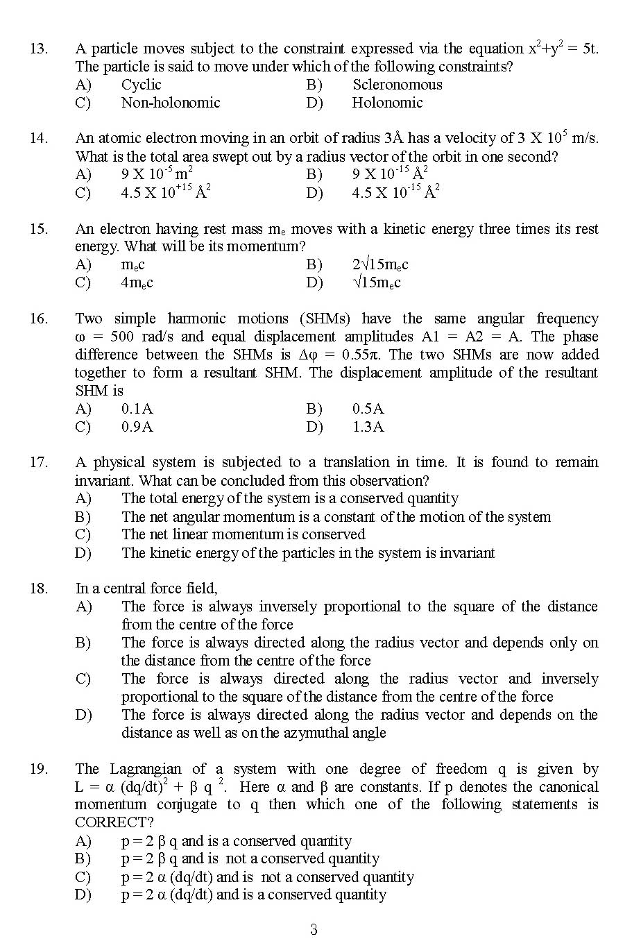 Kerala SET Physics Exam 2014 Question Code 14224 3