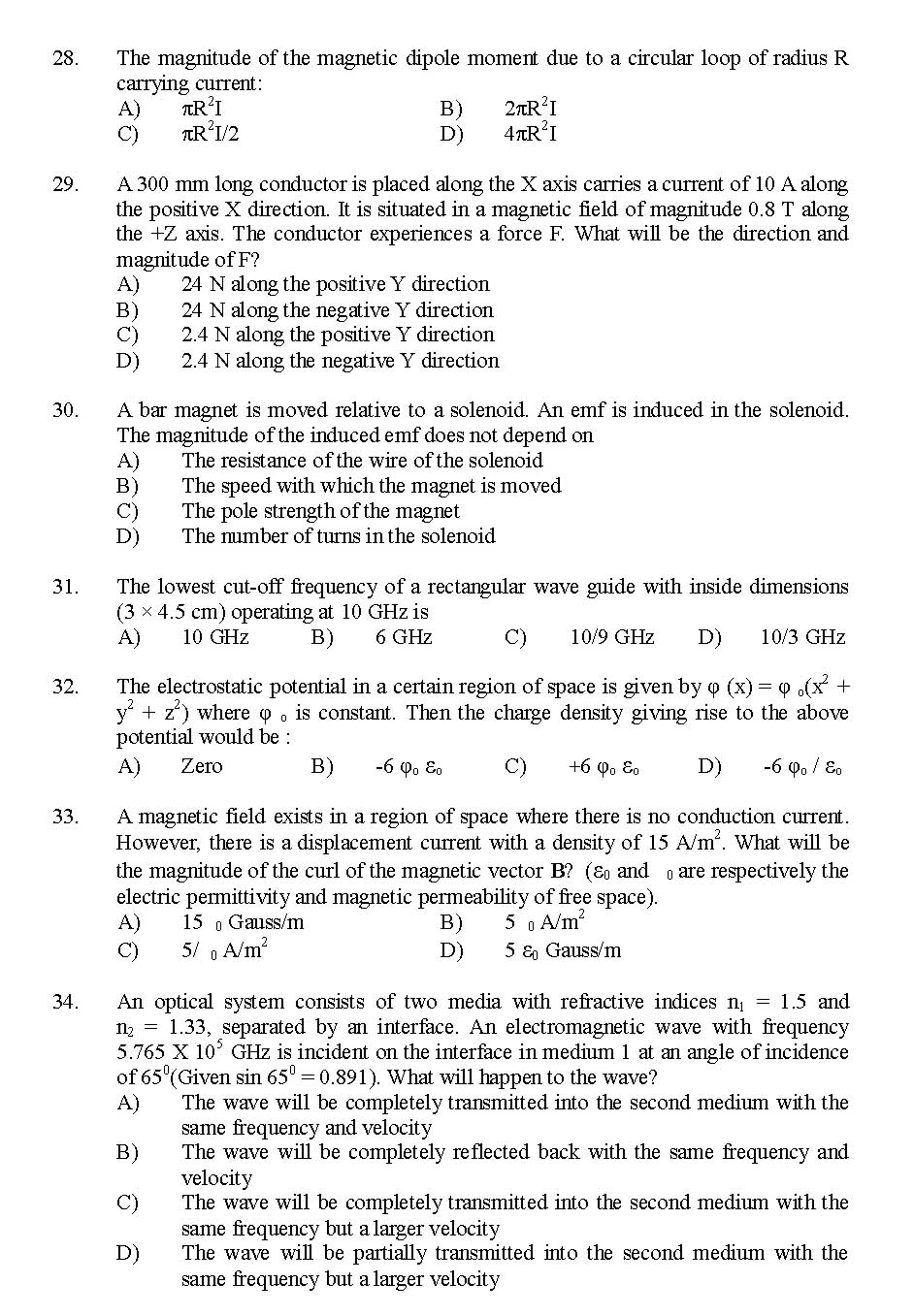 Kerala SET Physics Exam 2014 Question Code 14224 5