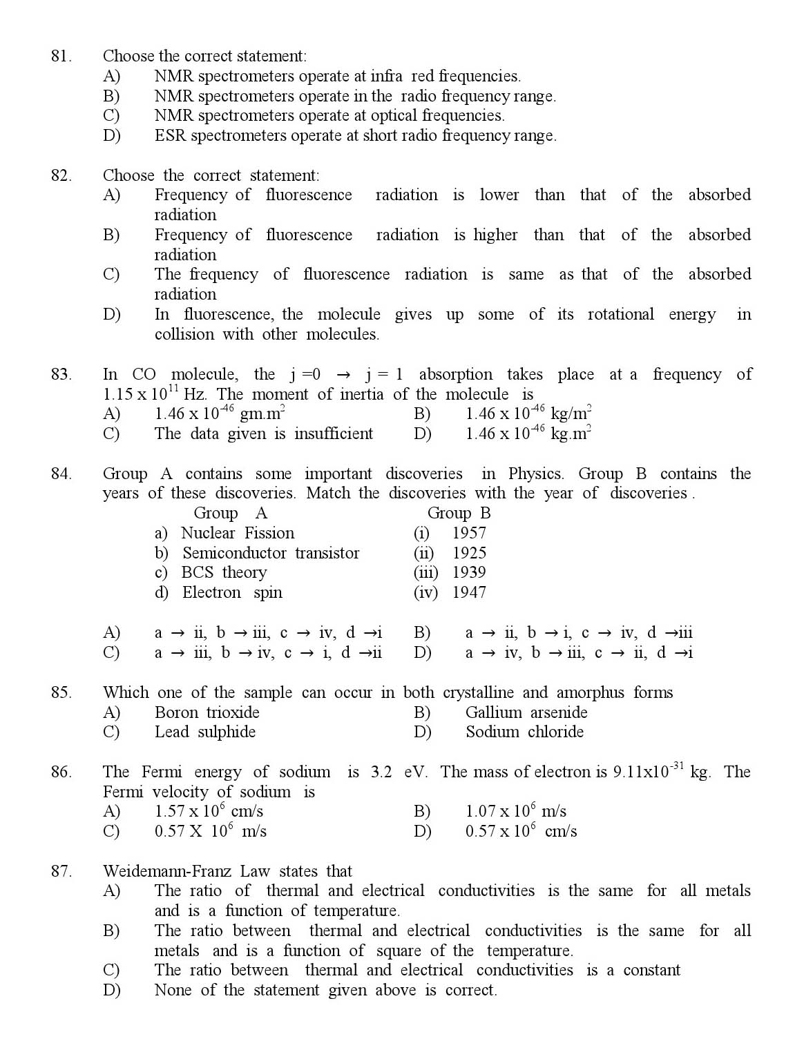 Kerala SET Physics Exam 2017 Question Code 17824 A 10