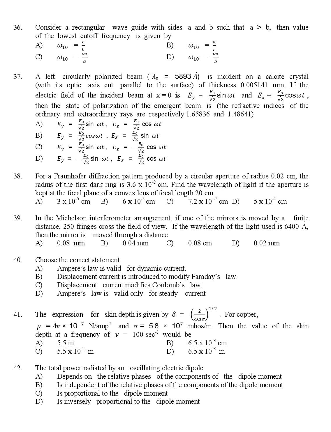 Kerala SET Physics Exam 2017 Question Code 17824 A 5