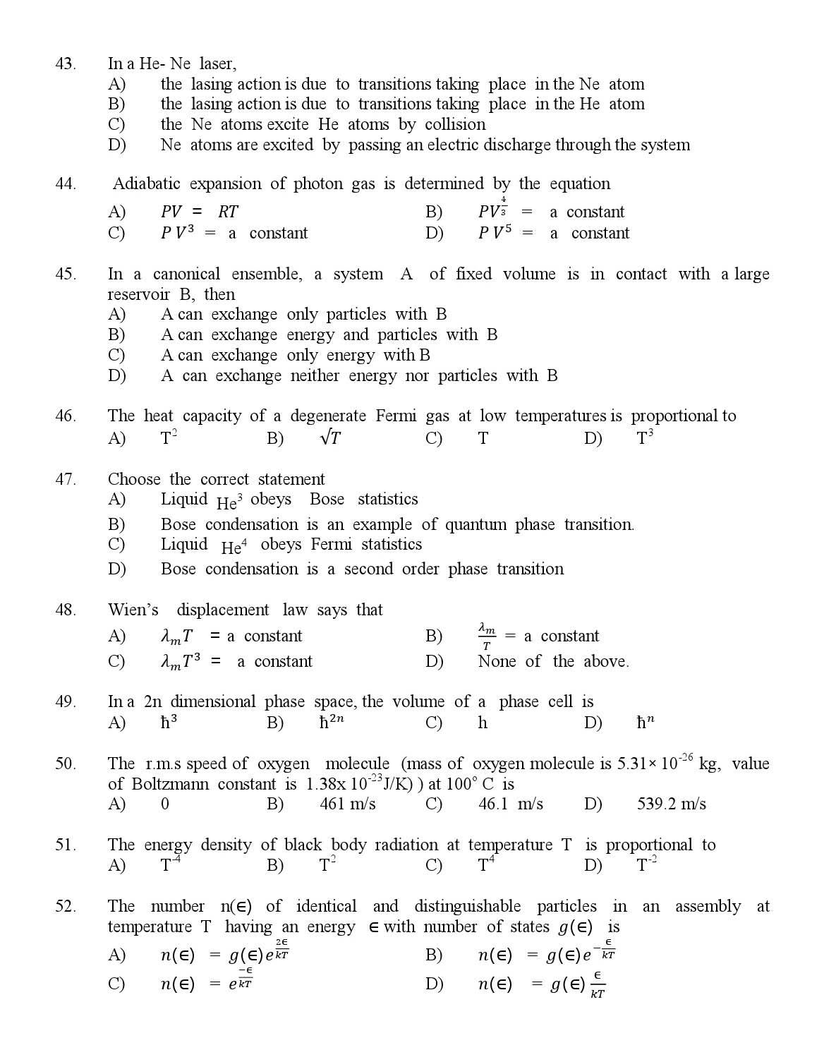 Kerala SET Physics Exam 2017 Question Code 17824 A 6