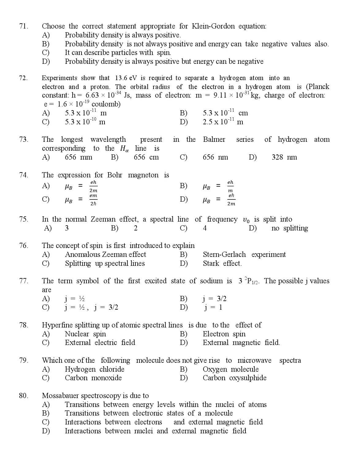 Kerala SET Physics Exam 2017 Question Code 17824 A 9