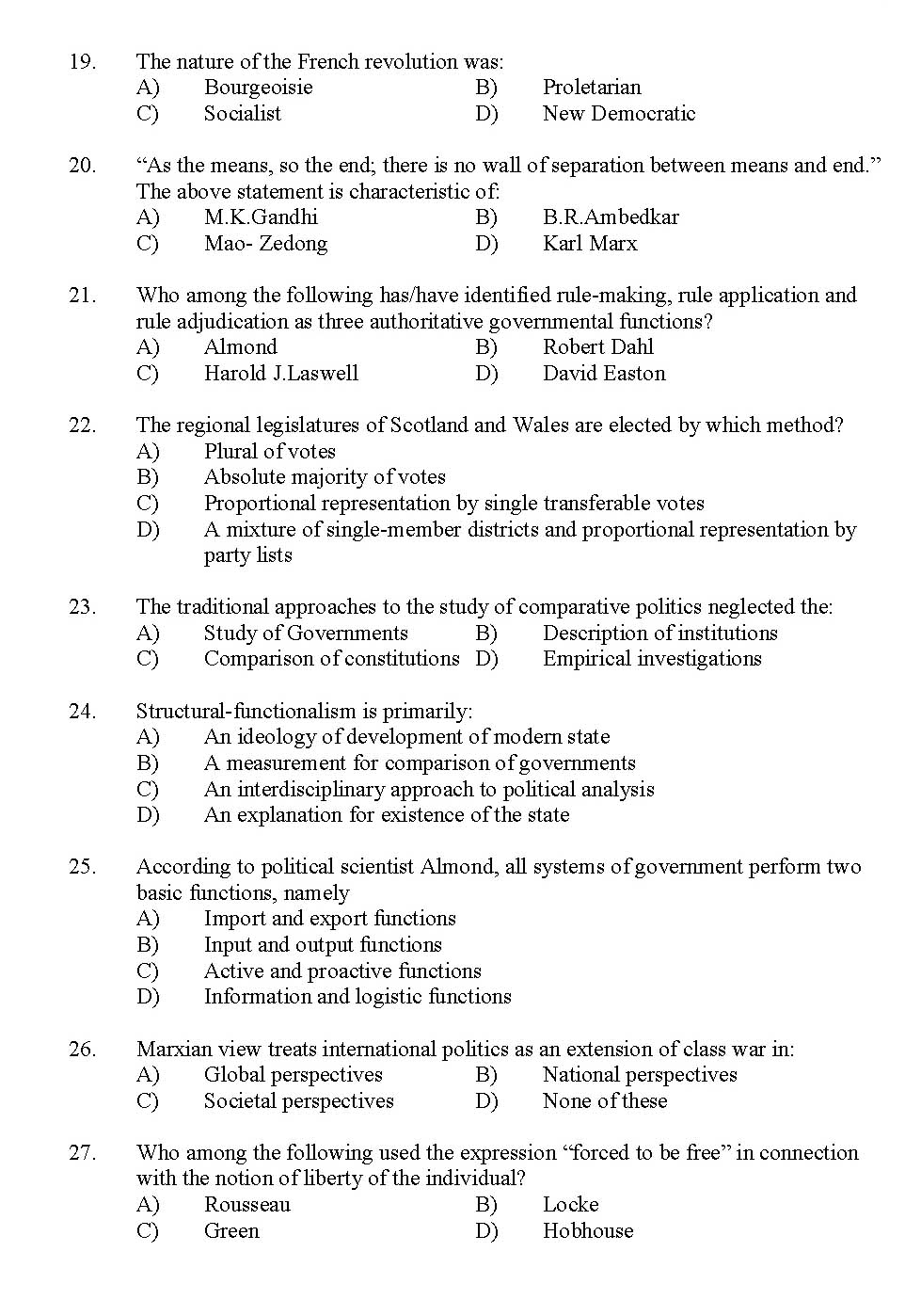 Kerala SET Political Science Exam 2012 Question Code 12925 3