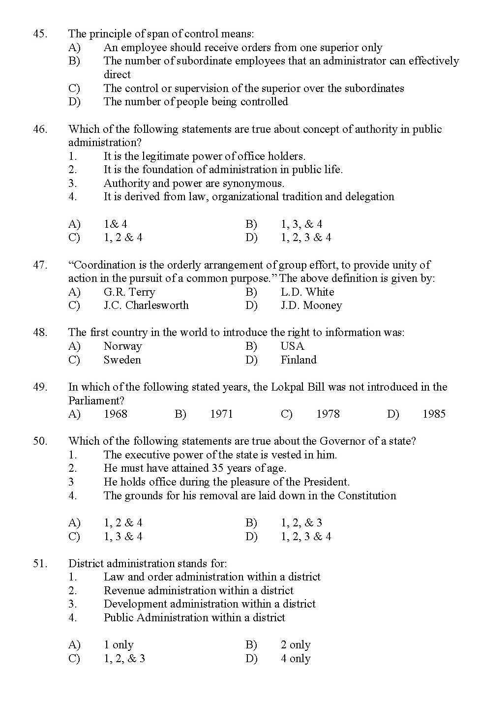 Kerala SET Political Science Exam 2012 Question Code 12925 6