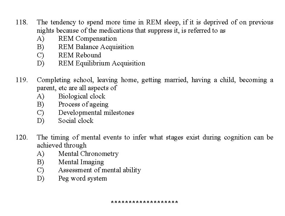 Kerala SET Psychology Exam 2012 Question Code 12926 14