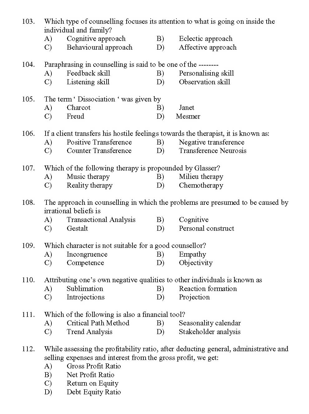 Kerala SET Social Work Exam 2013 Question Code 13629 11