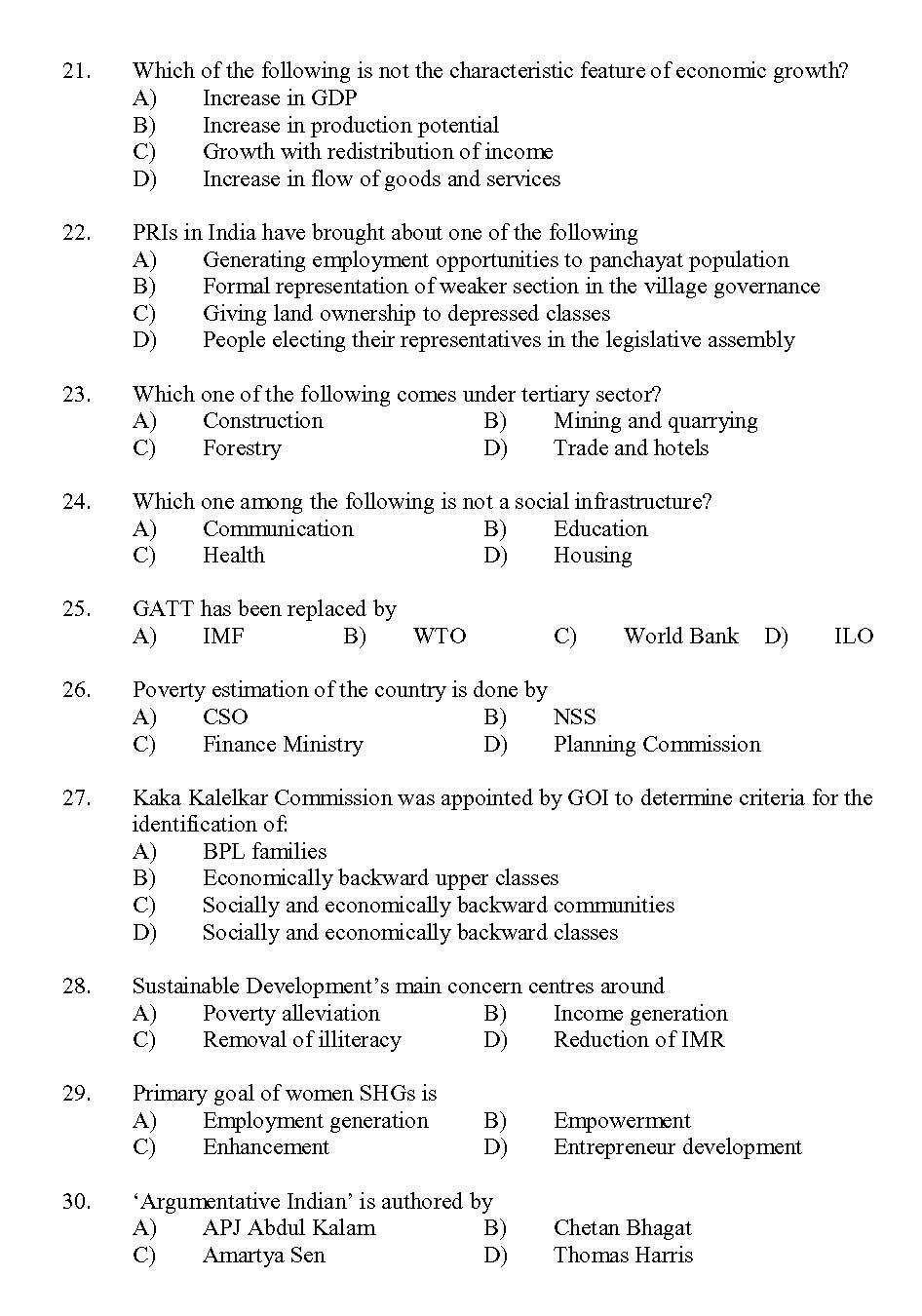 Kerala SET Social Work Exam 2013 Question Code 13629 3