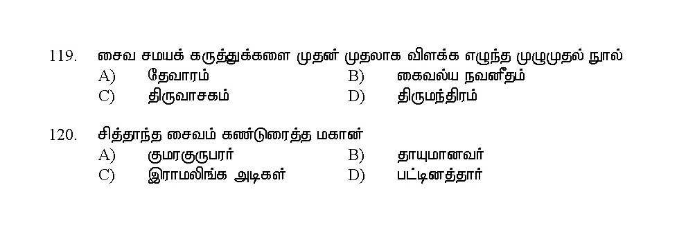 Kerala SET Tamil Exam 2017 Question Code 17233 A 21