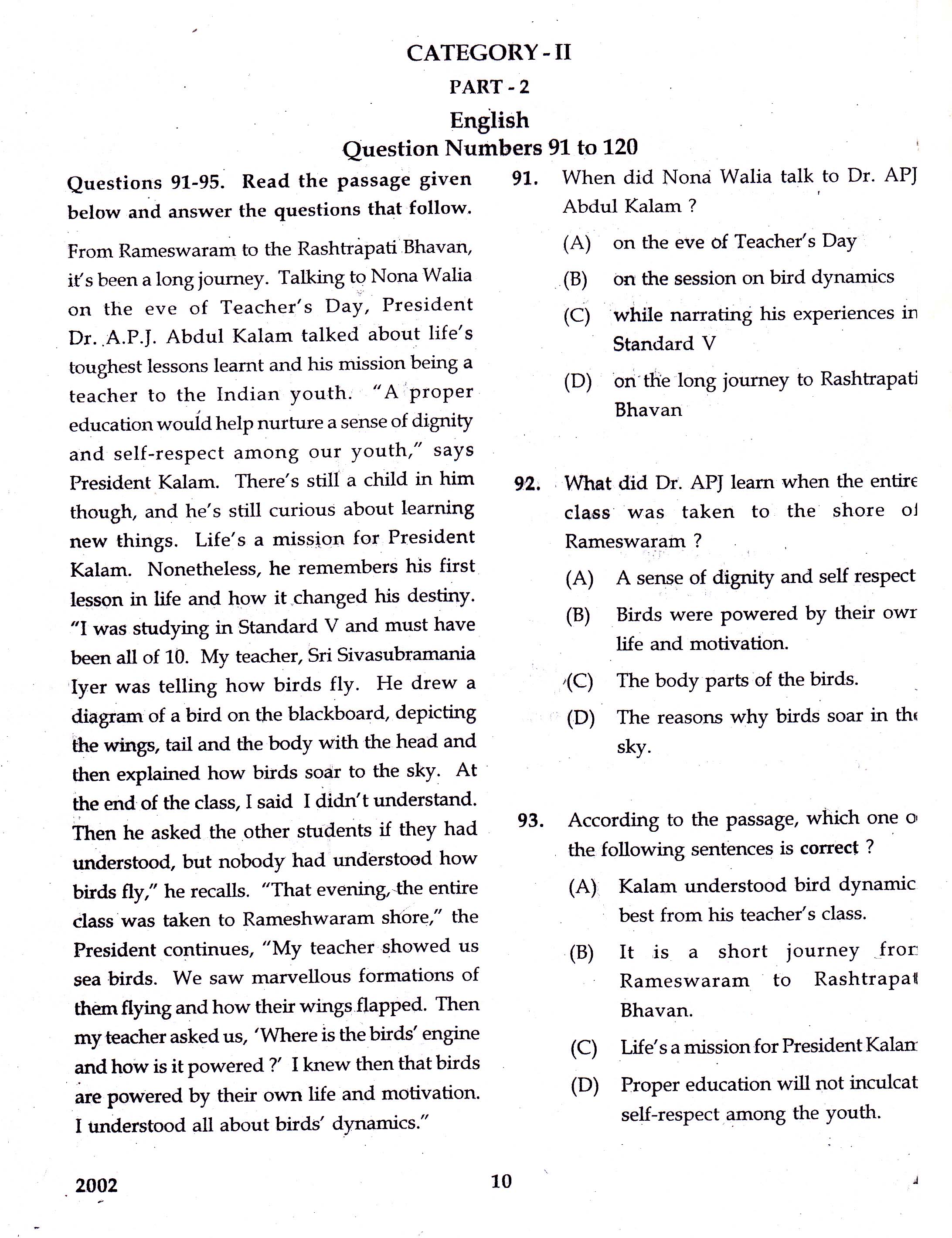 KTET Category II Part 2 English Question Paper with Answers December 2017 1