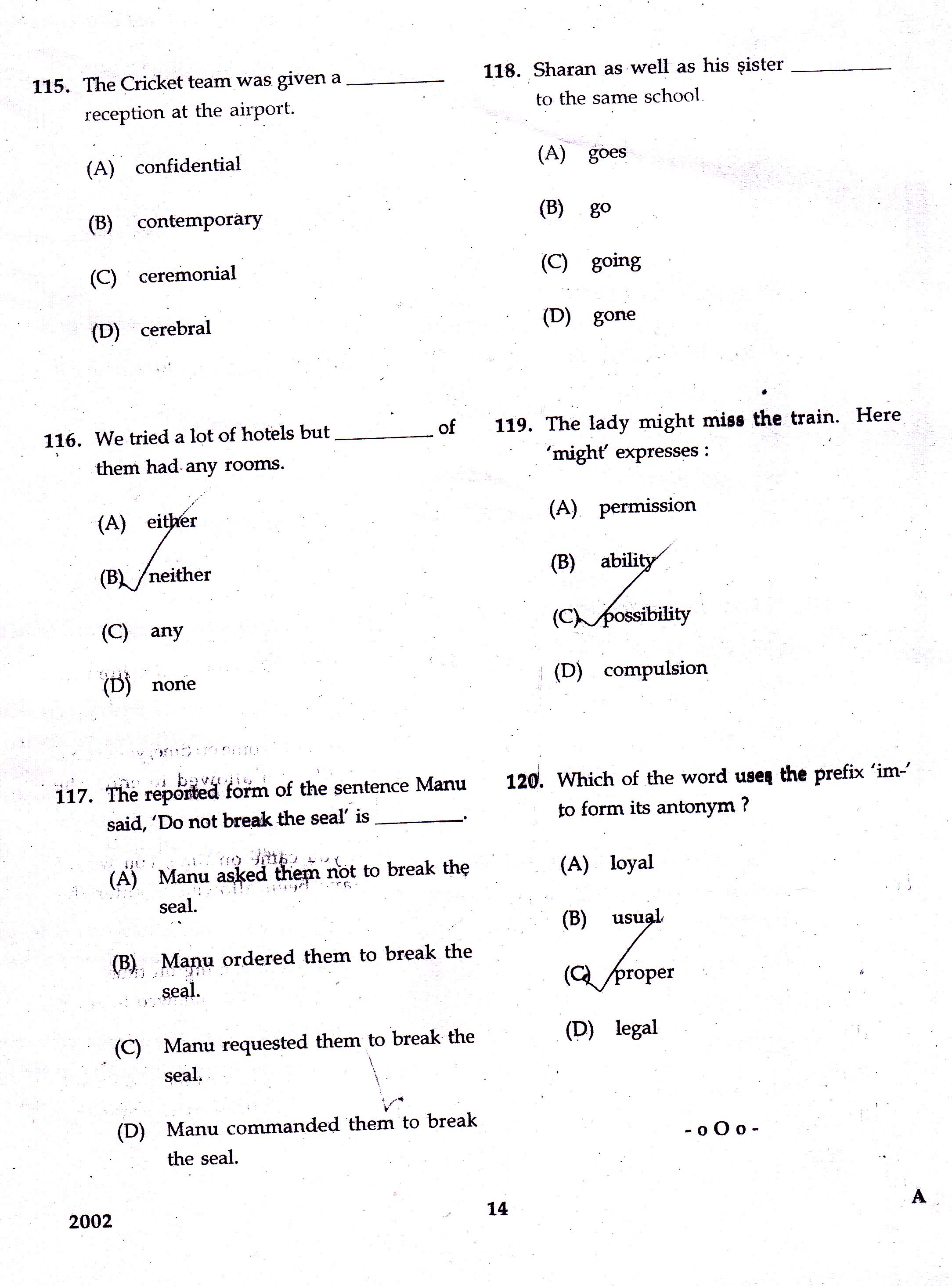 KTET Category II Part 2 English Question Paper with Answers December 2017 5