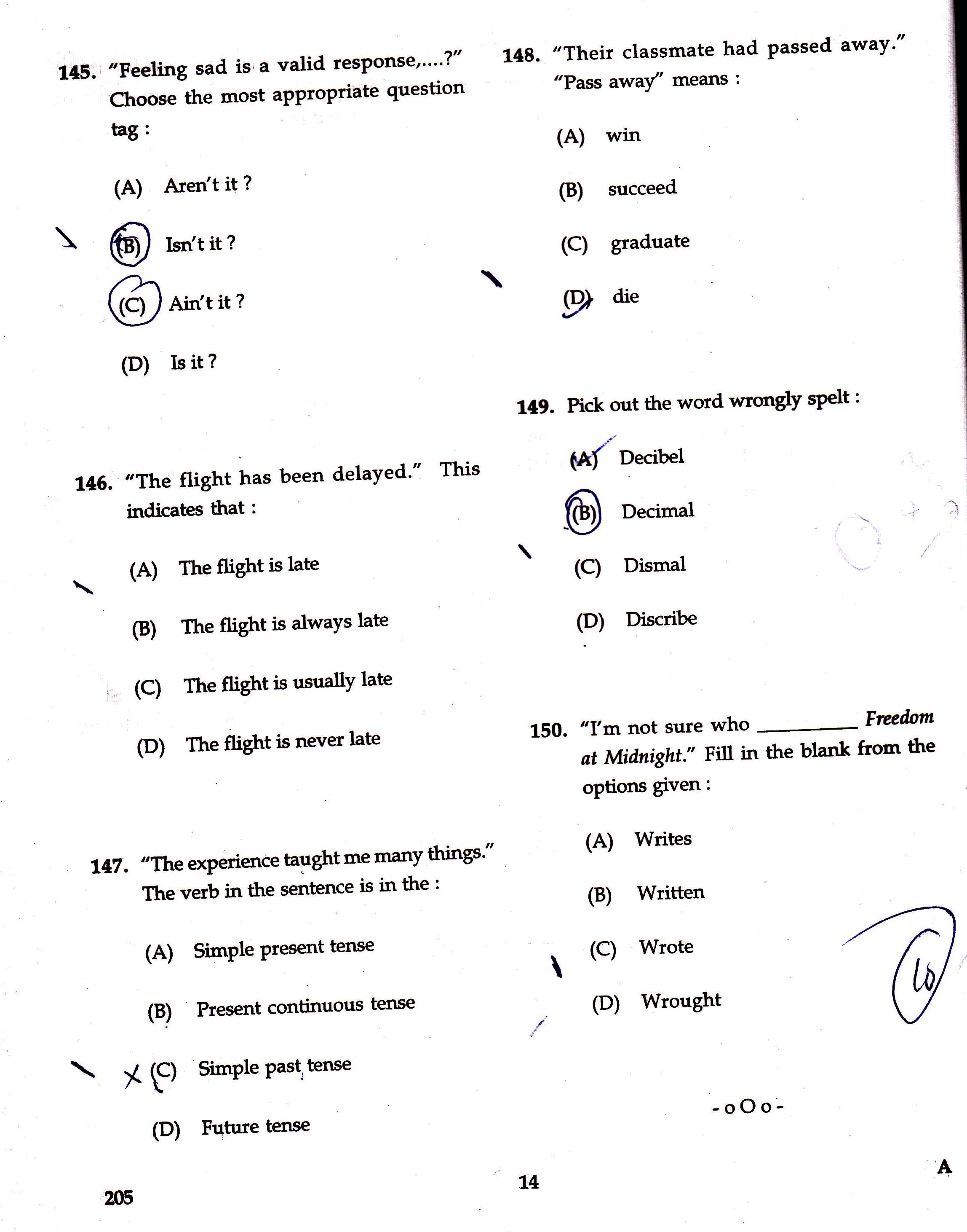 KTET Category II Part 3 English Question Paper with Answers August 2017 6