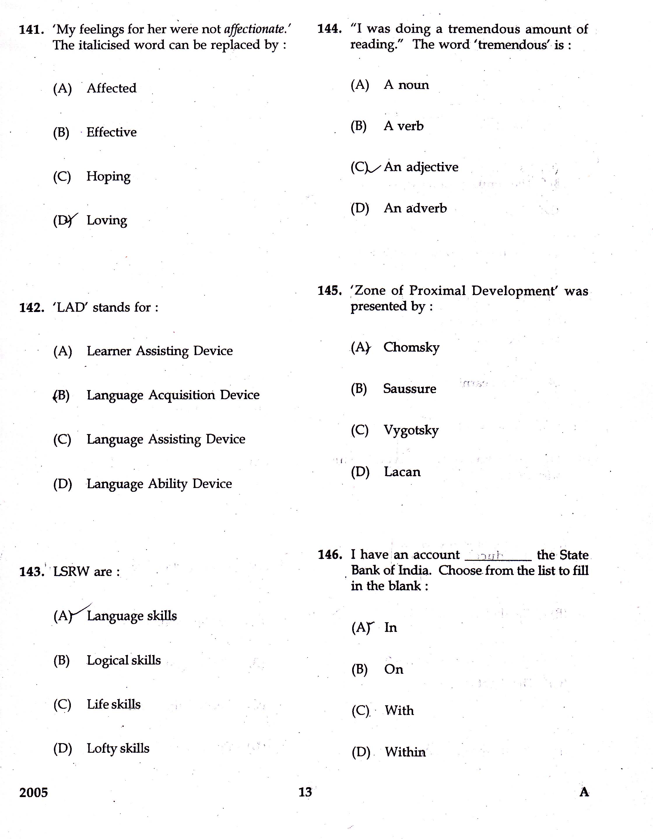 KTET Category II Part 3 English Question Paper with Answers December 2017 5