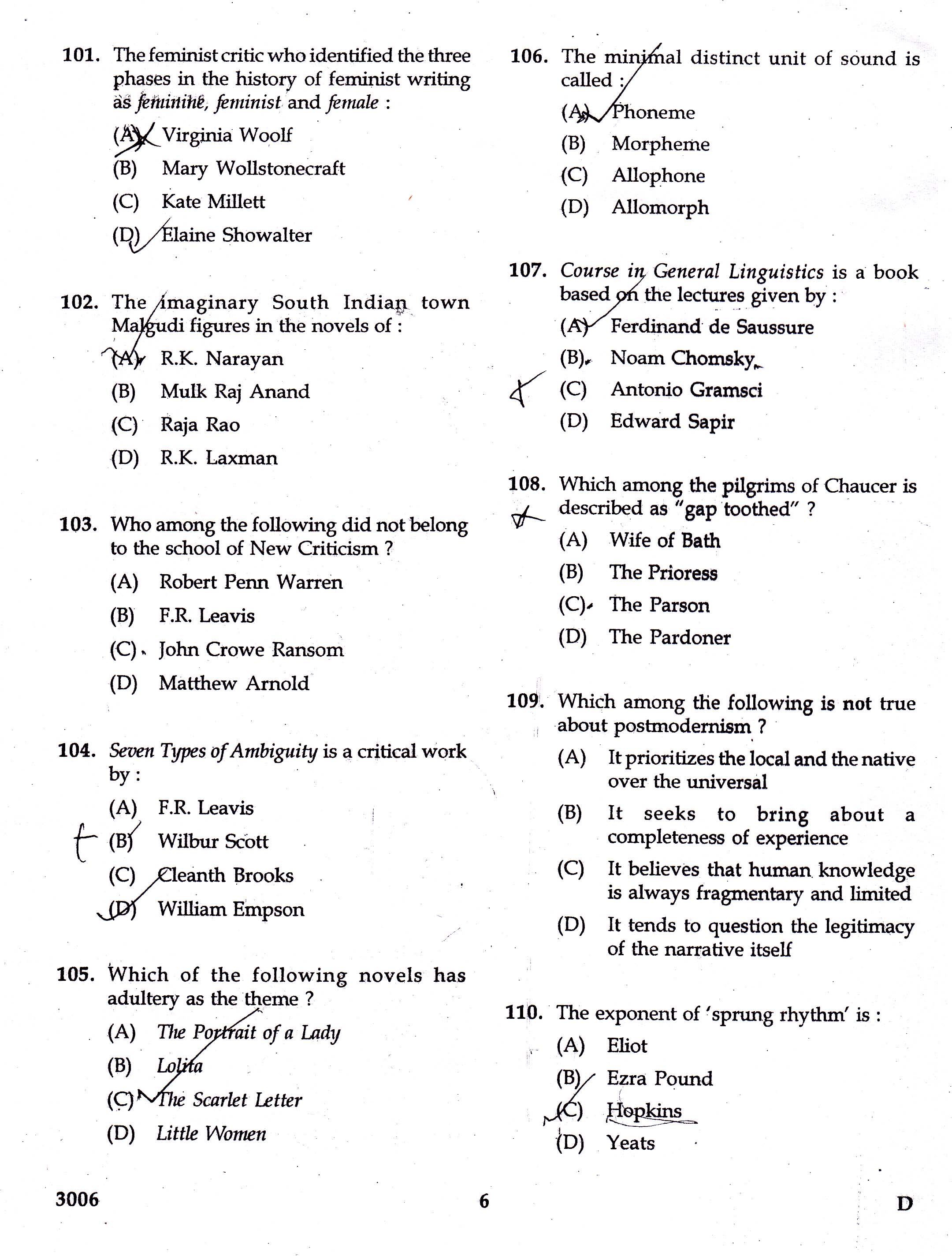 KTET Category III Part 3 English Question Paper with Answers 2017 4