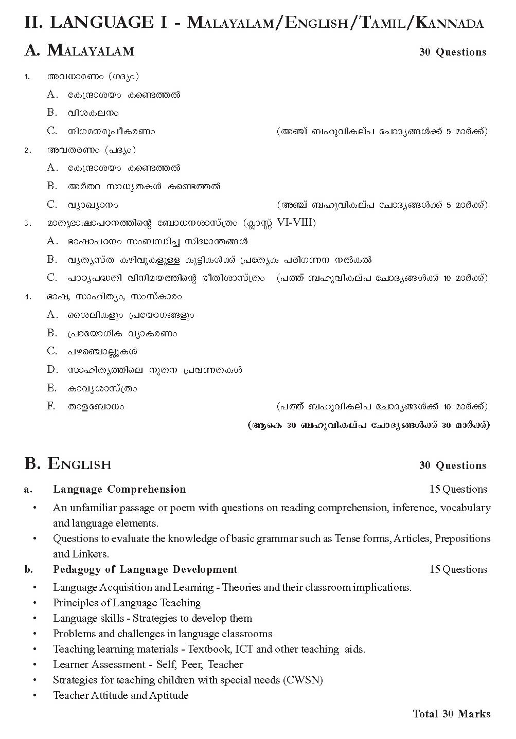 KTET Exam Syllabus for Category II Paper II Examination of The Year 2012 3