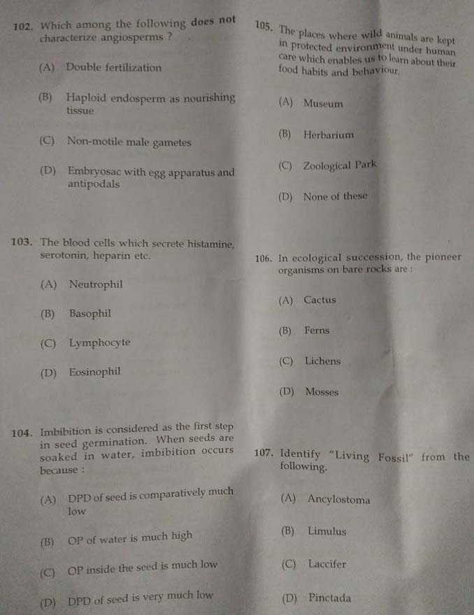 KTET Natural Science Category III Part 3 Exam 2019 Code 3015 6