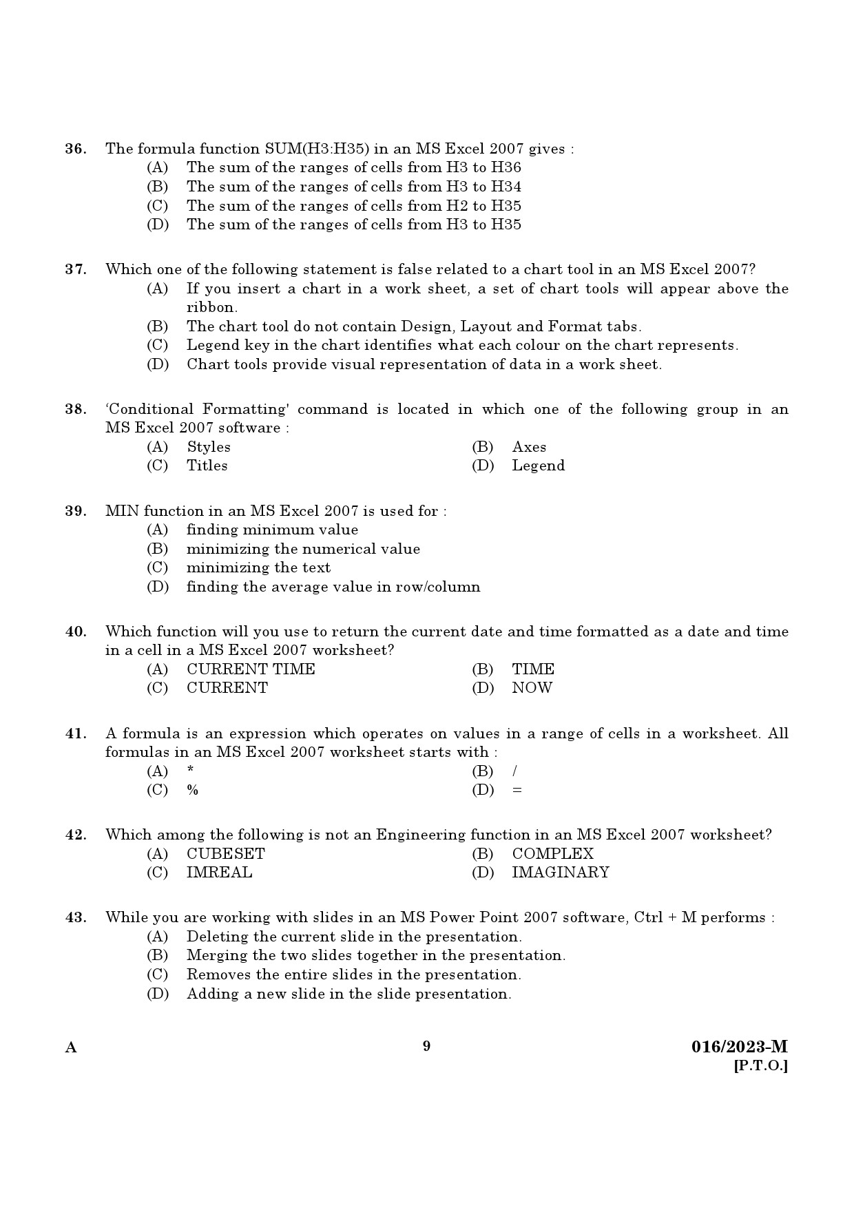 KPSC LD Typist Malayalam Exam 2023 Code 0162023 7