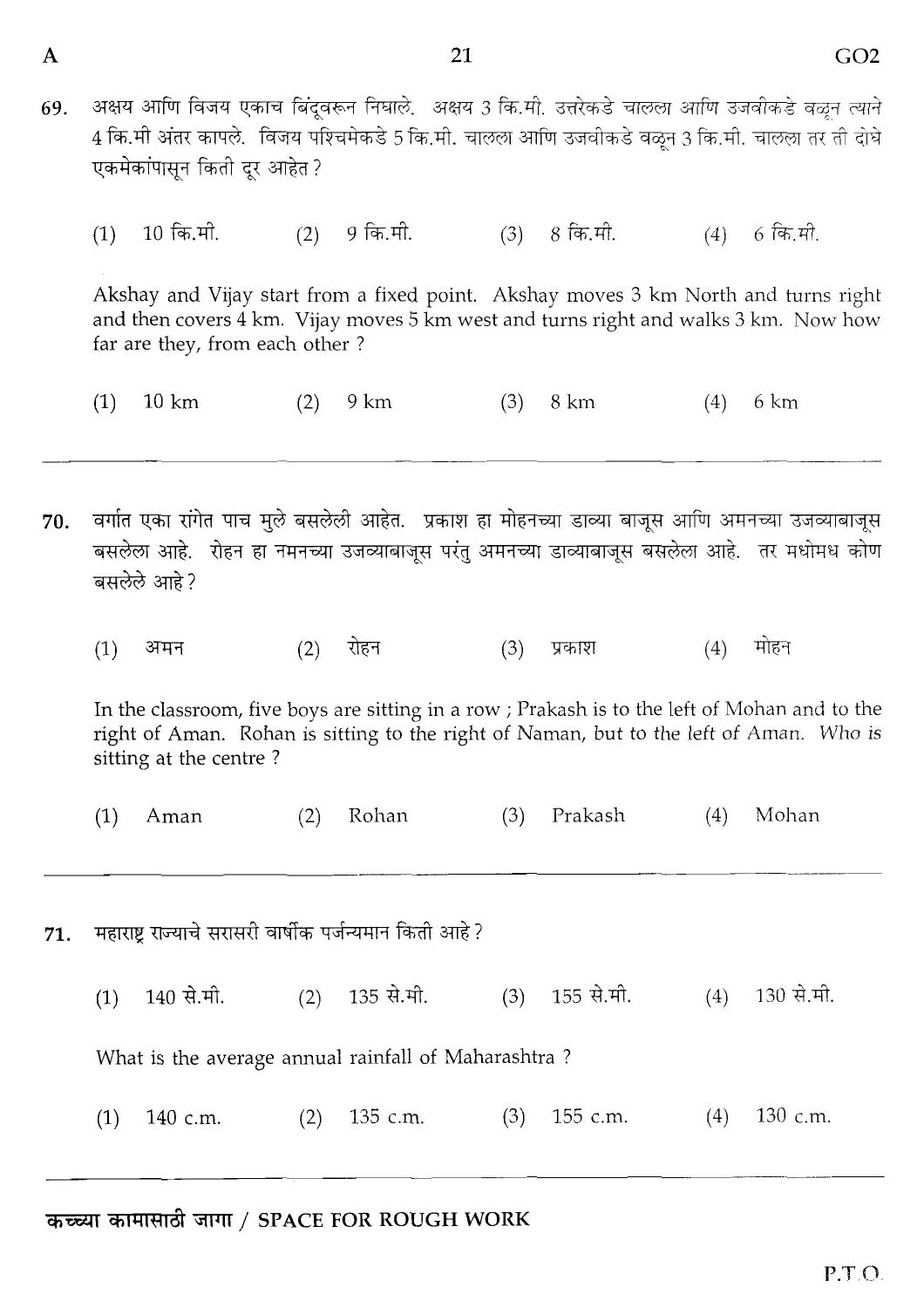 Maharashtra PSC Superintendent Clerical Grade B Exam Question Paper 2013 20