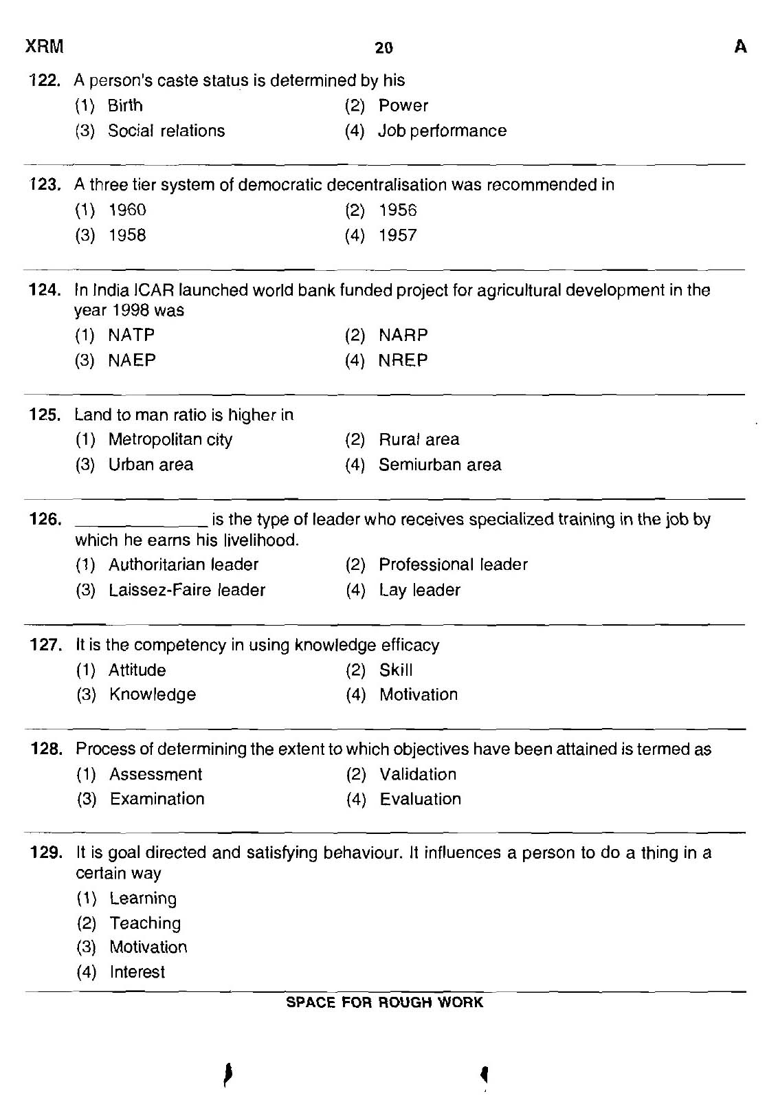 MPSC Agricultural Services Main Exam 2011 Question Paper Agriculture 18