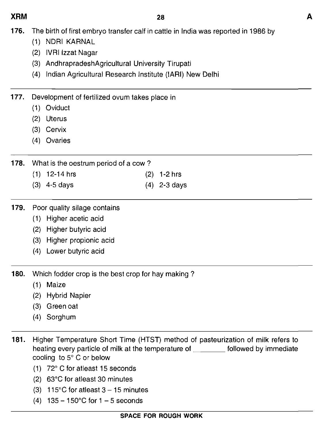 MPSC Agricultural Services Main Exam 2011 Question Paper Agriculture 26