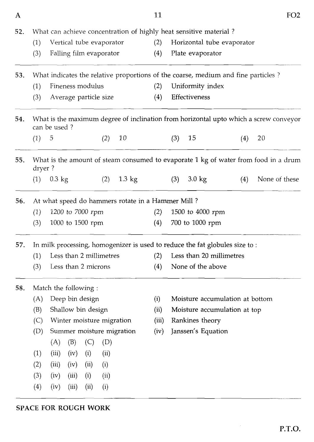 MPSC Agricultural Services Main Exam 2012 Question Paper Agricultural Engineering 10
