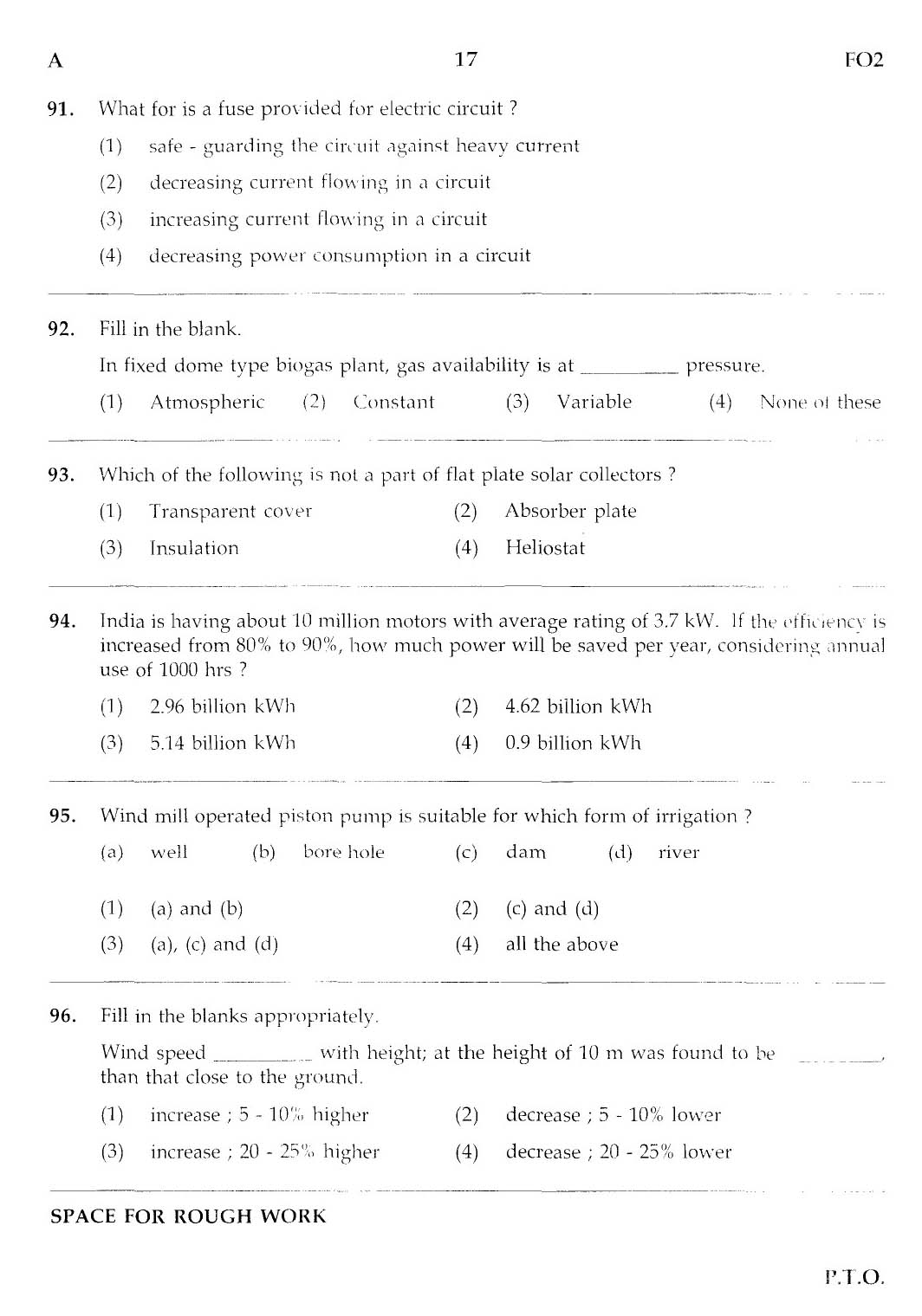 MPSC Agricultural Services Main Exam 2012 Question Paper Agricultural Engineering 16