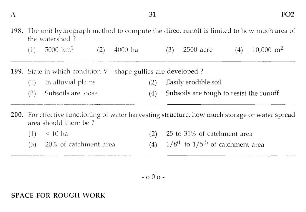 MPSC Agricultural Services Main Exam 2012 Question Paper Agricultural Engineering 30