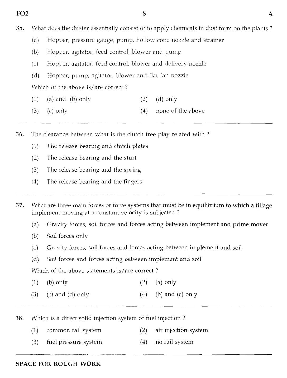 MPSC Agricultural Services Main Exam 2012 Question Paper Agricultural Engineering 7