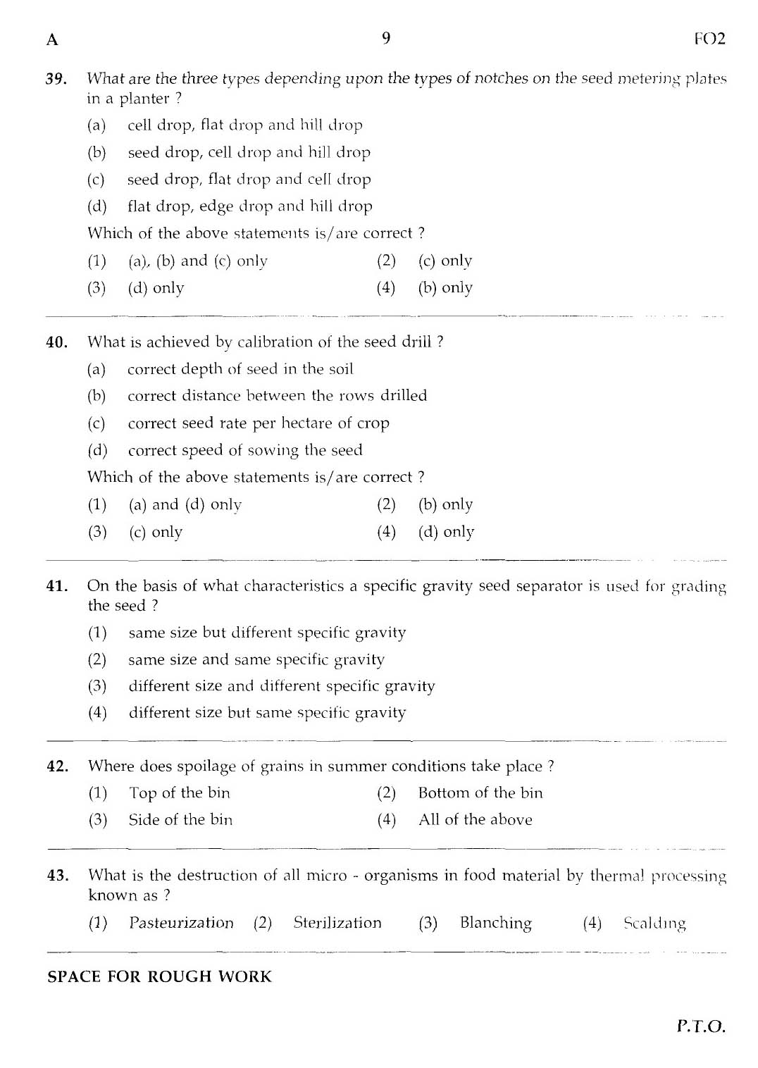 MPSC Agricultural Services Main Exam 2012 Question Paper Agricultural Engineering 8