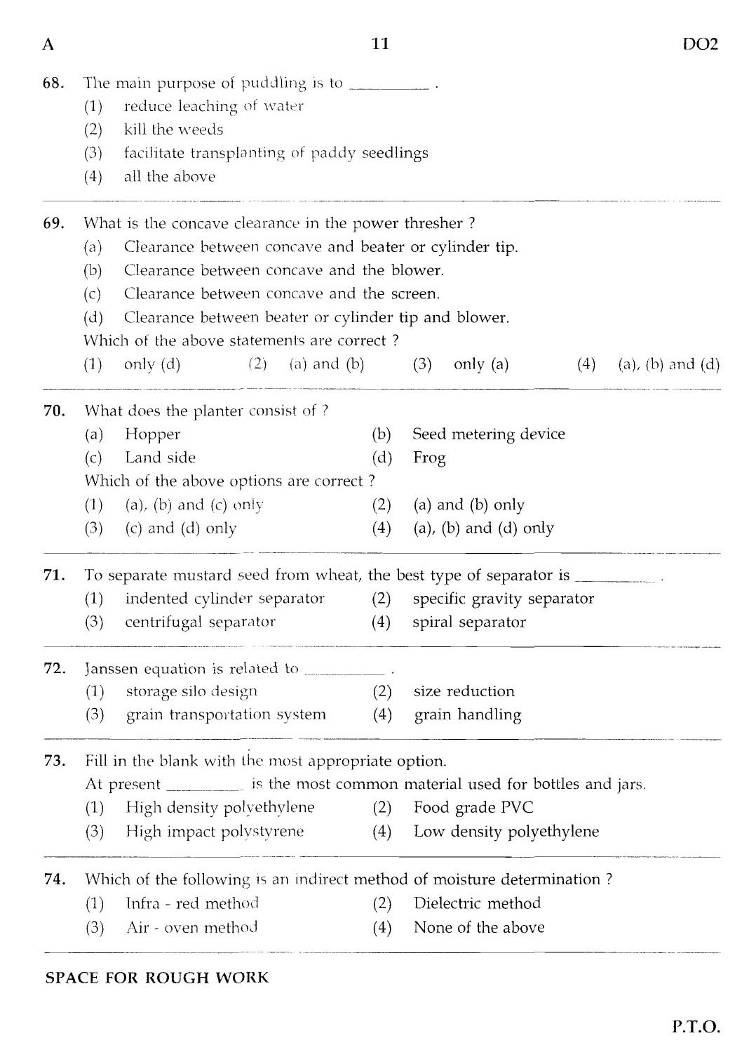 MPSC Agricultural Services Main Exam 2012 Question Paper Agricultural Science 10