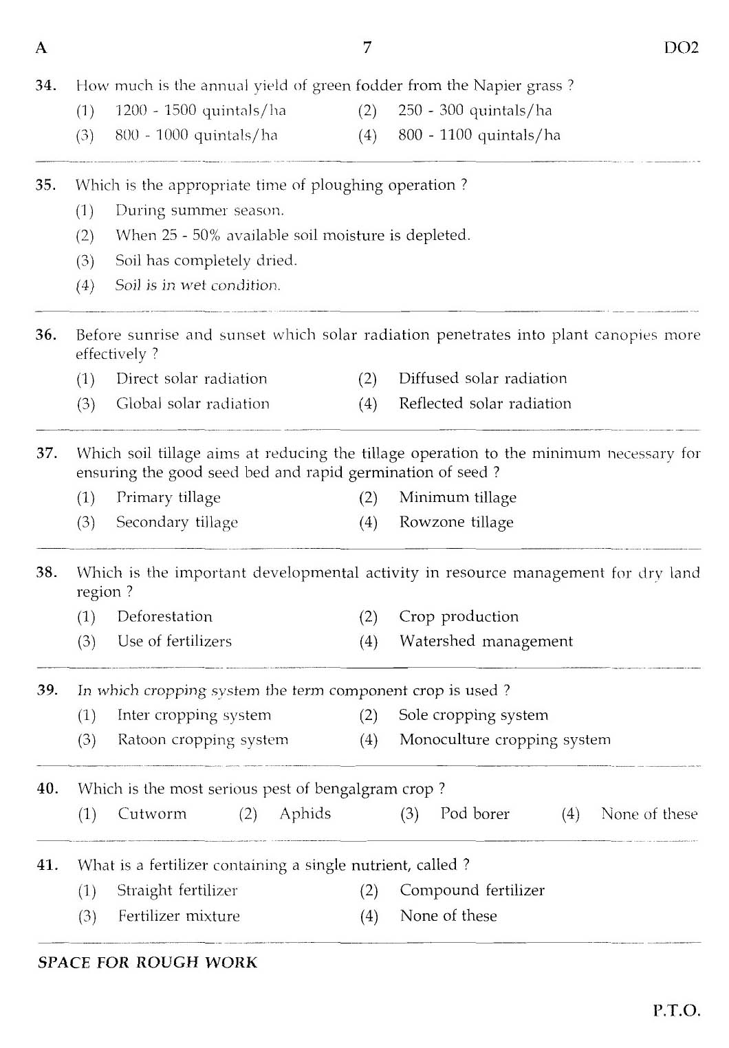 MPSC Agricultural Services Main Exam 2012 Question Paper Agricultural Science 6