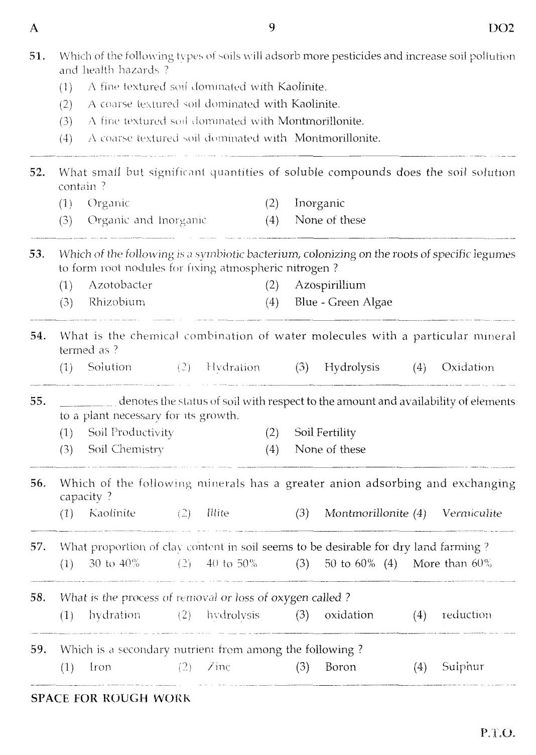 MPSC Agricultural Services Main Exam 2012 Question Paper Agricultural Science 8