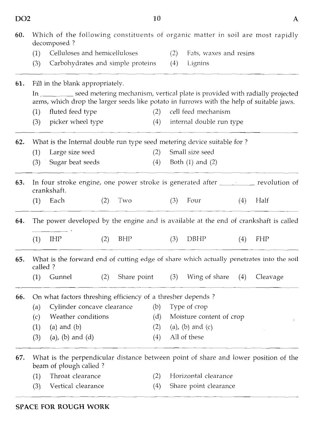 MPSC Agricultural Services Main Exam 2012 Question Paper Agricultural Science 9