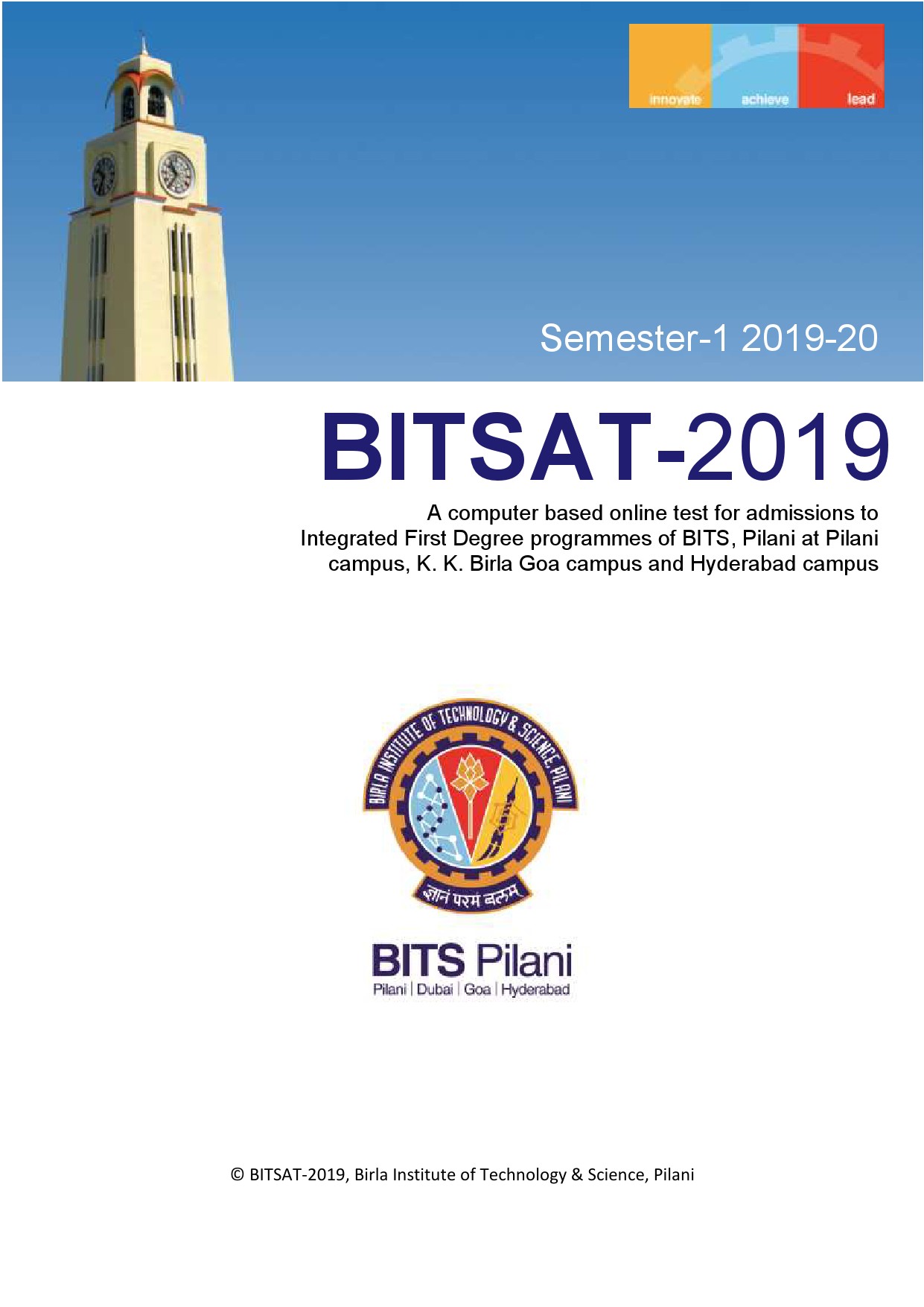 BITSAT 2019 Online Test Brochure - Notification Image 1