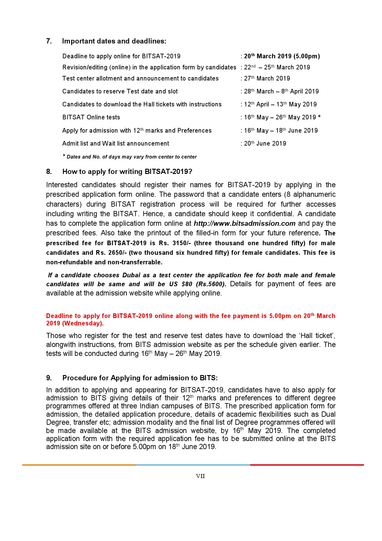 BITSAT 2019 Online Test Brochure - Notification Image 7